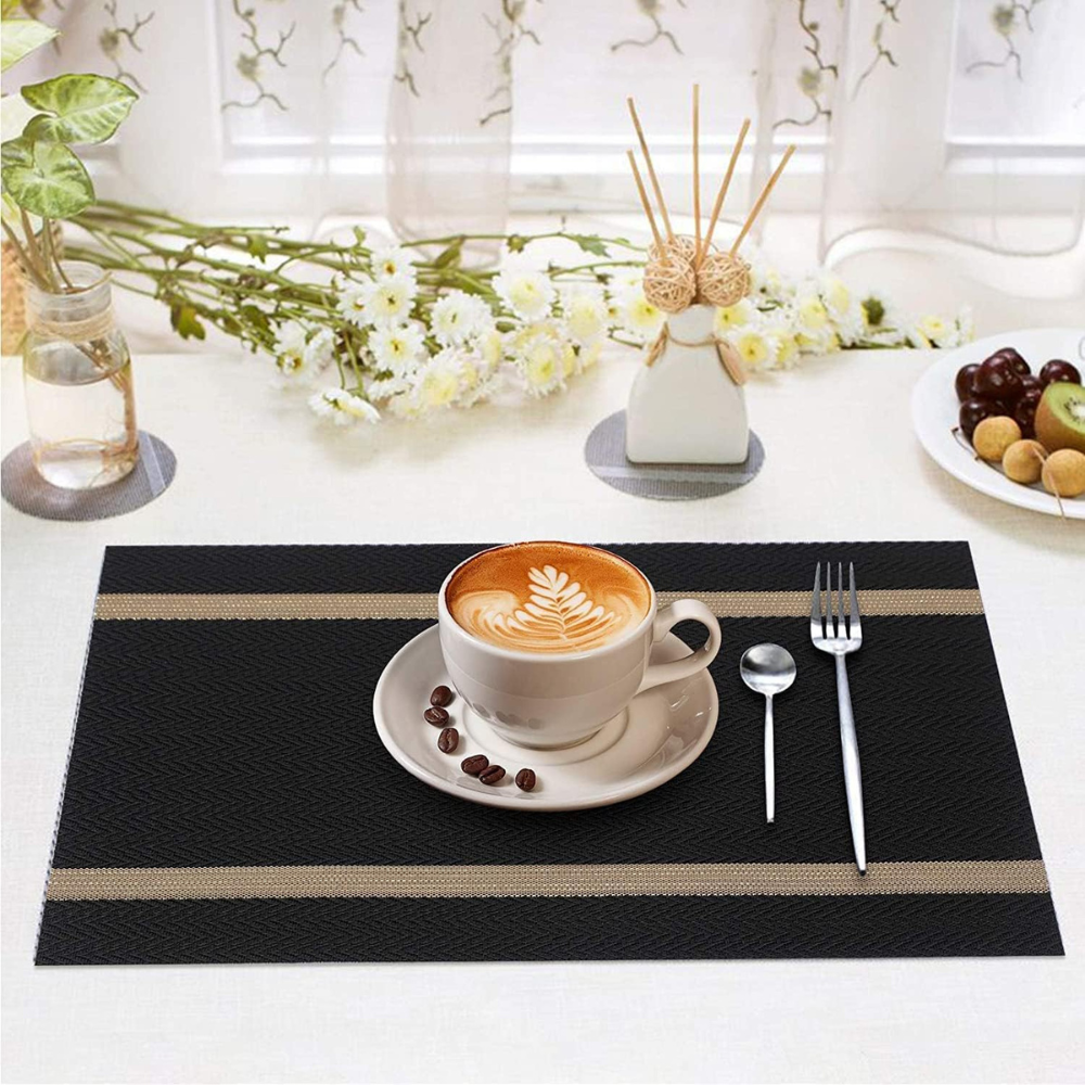Dining Place Mats — Set of 4, Black
