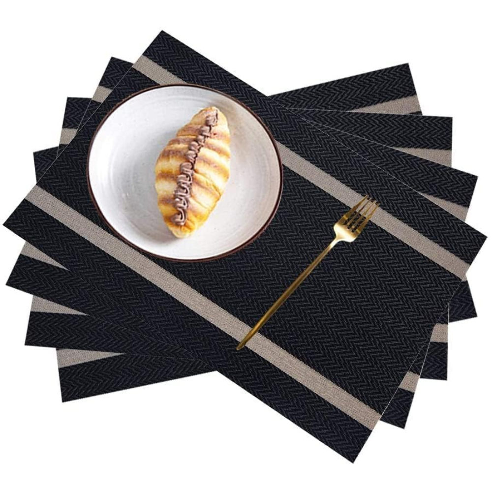 Dining Place Mats — Set of 6, Black